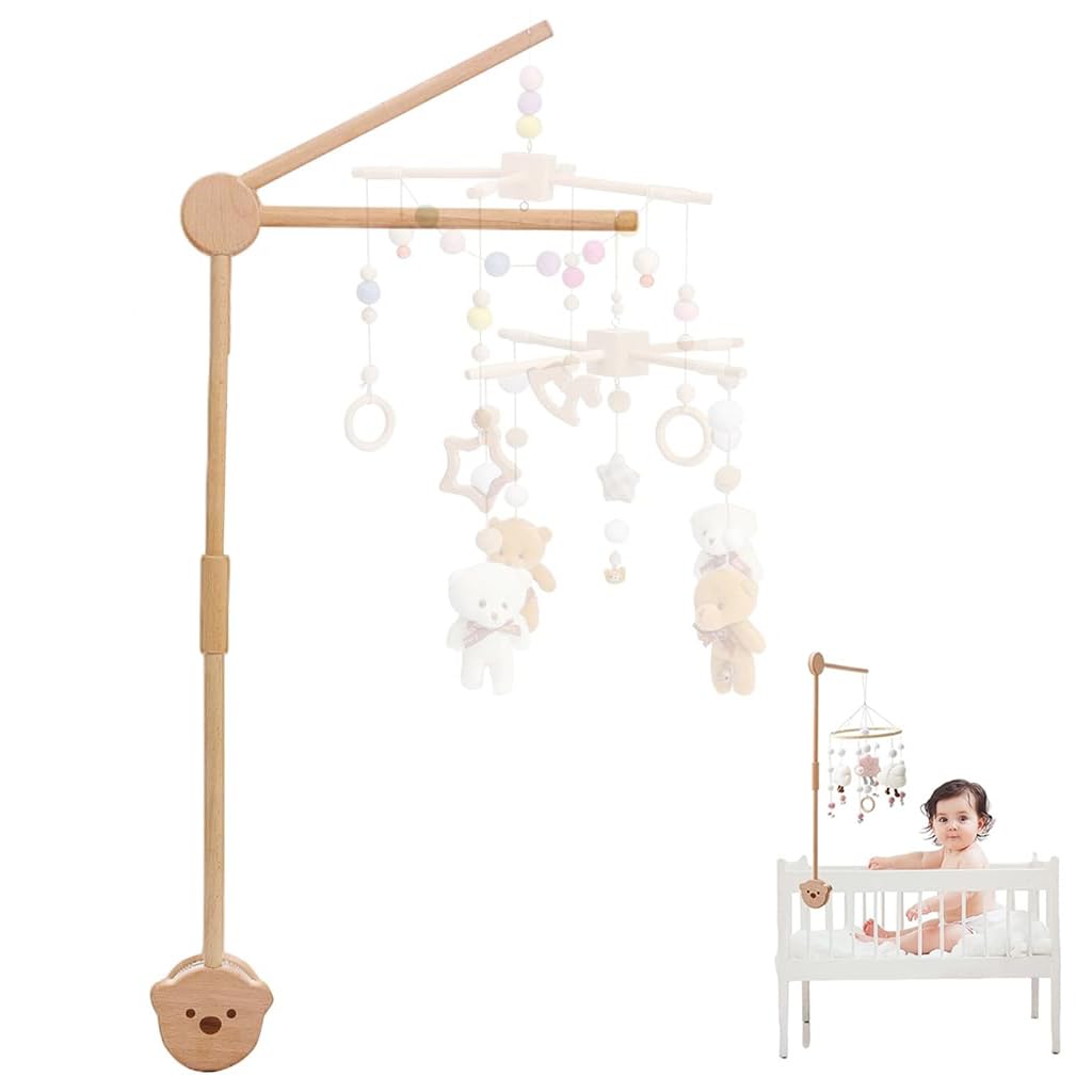 SNOWIE SOFT 360° Wooden Crib Mobile Arm Baby Mobile Hanger Mobile Holder for Crib, Rotatable Baby Crib Mobile Arm Cradle Toys Universal for Crib Hanging Toys for Babies, 32.8''(Not Included Toys) SNOWIE SOFT 360° Wooden Crib Mobile Arm Baby Mobile Hanger Mobile Holder for Crib, Rotatable Baby Crib Mobile Arm Cradle Toys Universal for Crib Hanging Toys for Babies, 32.8''(Not Included Toys)